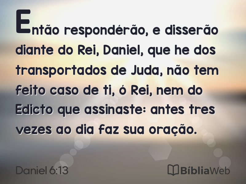 Daniel 6:13 em imagem para compartilhar