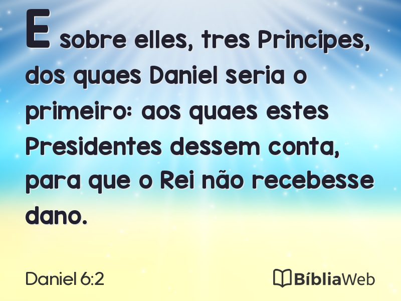 Daniel 6:2 em imagem para compartilhar