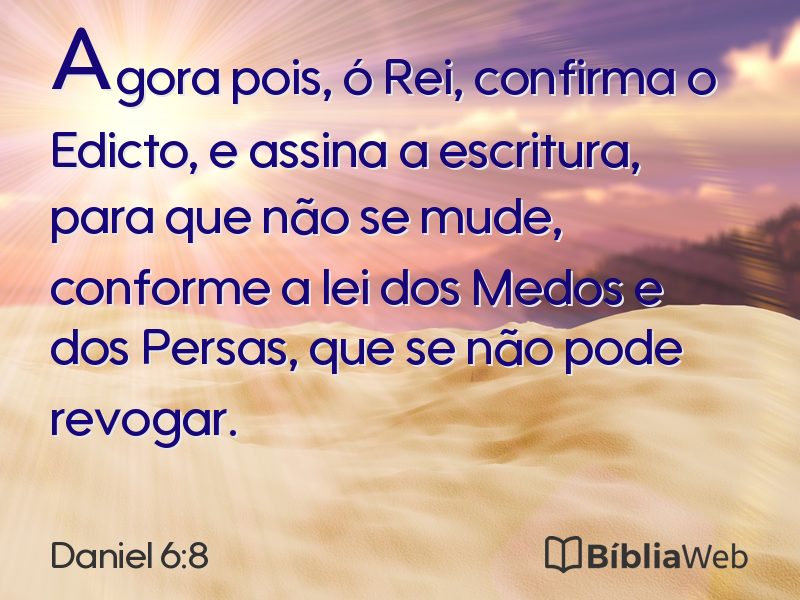 Daniel 6:8 em imagem para compartilhar