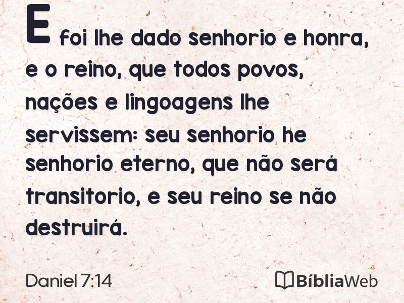 Daniel 7:14 em imagem para compartilhar