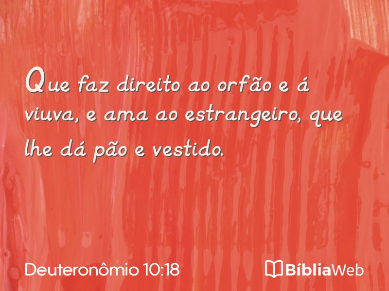 Deuteronômio 10:18 em imagem para compartilhar
