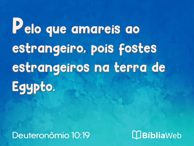 Deuteronômio 10:19 em imagem para compartilhar