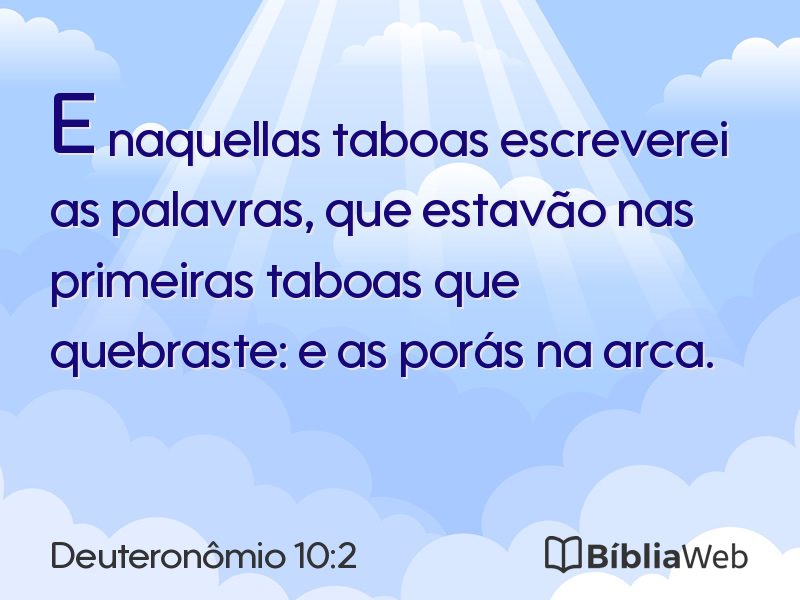 Deuteronômio 10:2 em imagem para compartilhar