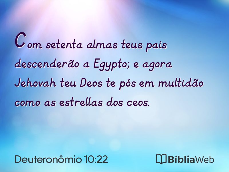 Deuteronômio 10:22 em imagem para compartilhar