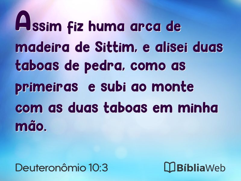 Deuteronômio 10:3 em imagem para compartilhar