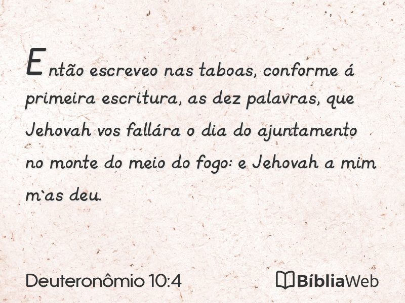 Deuteronômio 10:4 em imagem para compartilhar