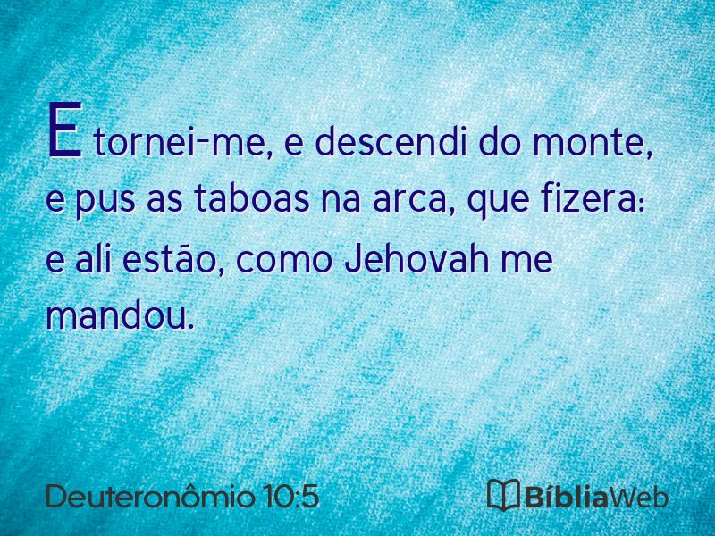 Deuteronômio 10:5 em imagem para compartilhar
