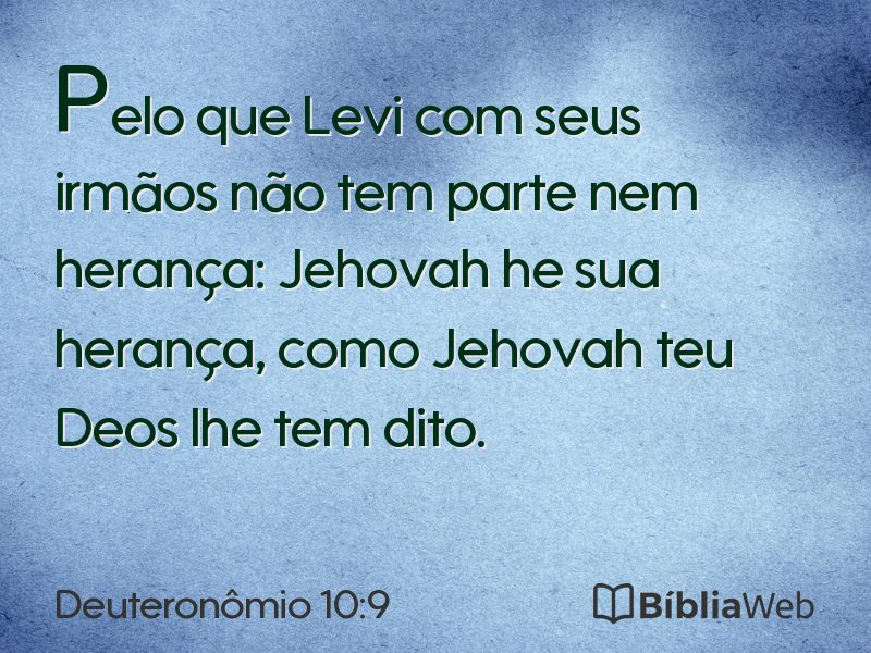 Deuteronômio 10:9 em imagem para compartilhar