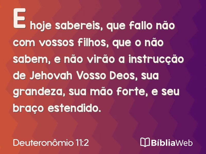 Deuteronômio 11:2 em imagem para compartilhar