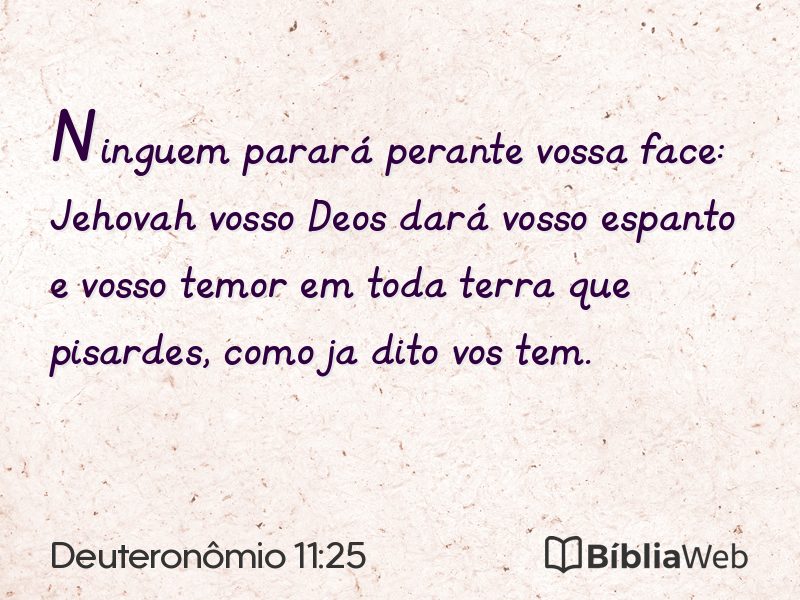 Deuteronômio 11:25 em imagem para compartilhar