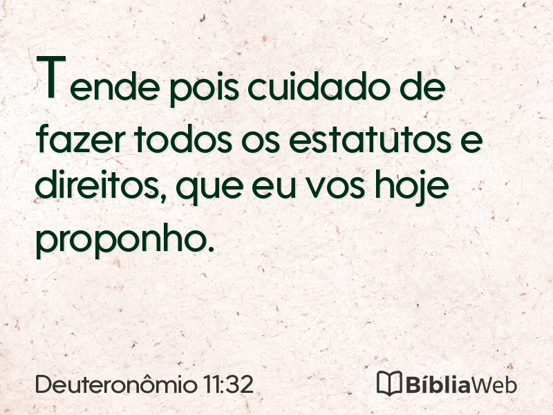 Deuteronômio 11:32 em imagem para compartilhar