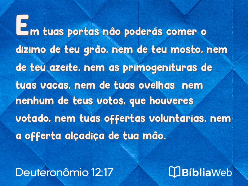 Deuteronômio 12:17 em imagem para compartilhar