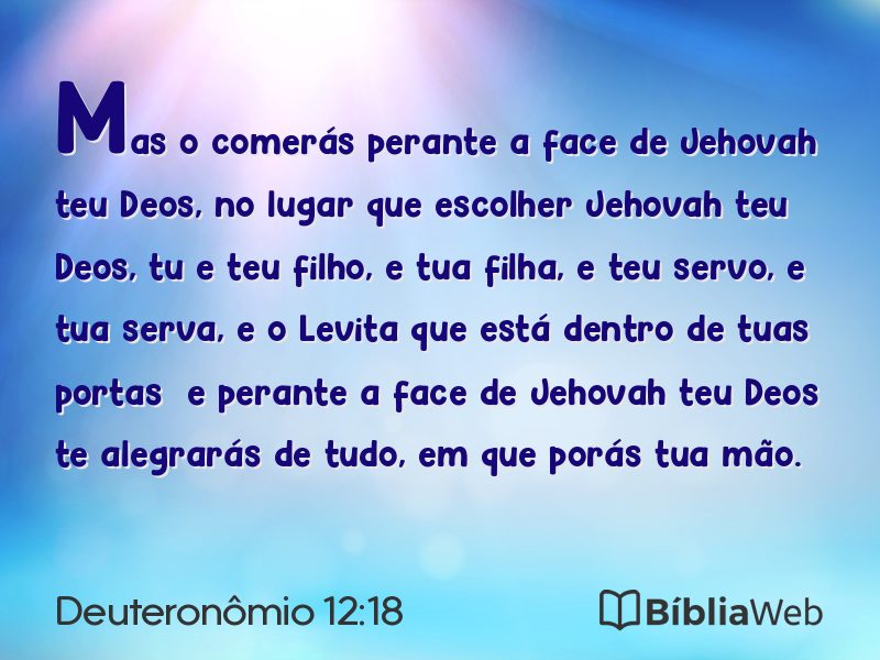 Deuteronômio 12:18 em imagem para compartilhar