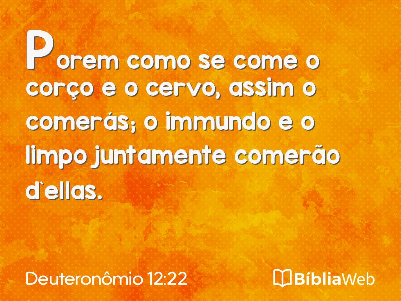 Deuteronômio 12:22 em imagem para compartilhar