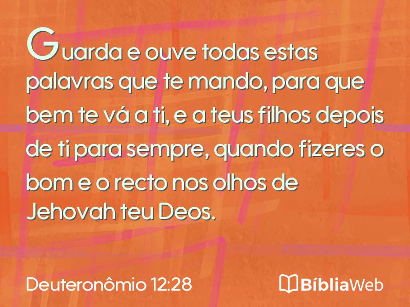 Deuteronômio 12:28 em imagem para compartilhar