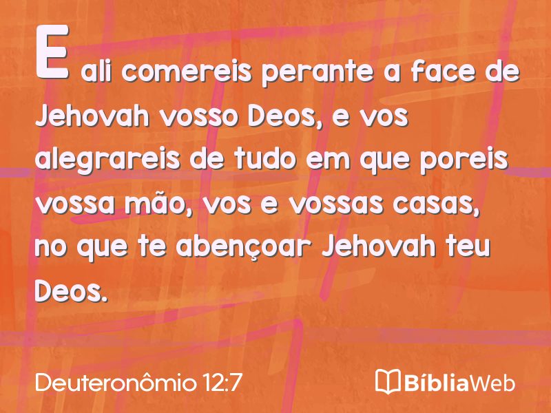 Deuteronômio 12:7 em imagem para compartilhar