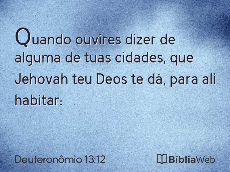 Deuteronômio 13:12 em imagem para compartilhar