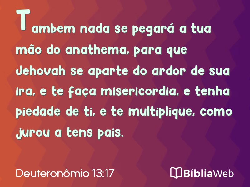 Deuteronômio 13:17 em imagem para compartilhar