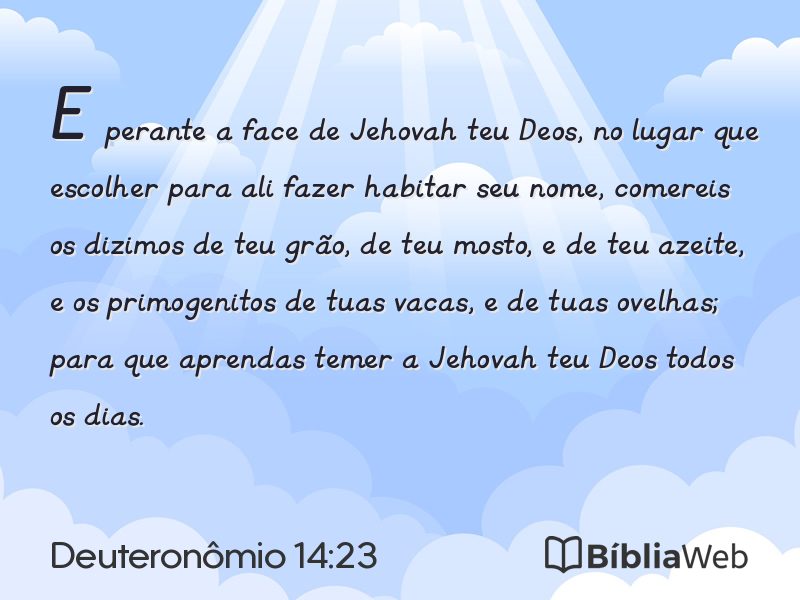 Deuteronômio 14:23 em imagem para compartilhar