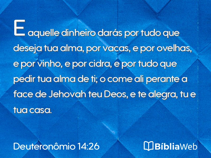 Deuteronômio 14:26 em imagem para compartilhar