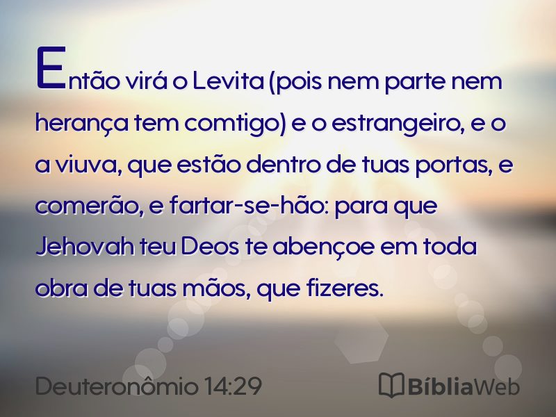 Deuteronômio 14:29 em imagem para compartilhar