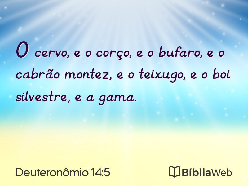 Deuteronômio 14:5 em imagem para compartilhar