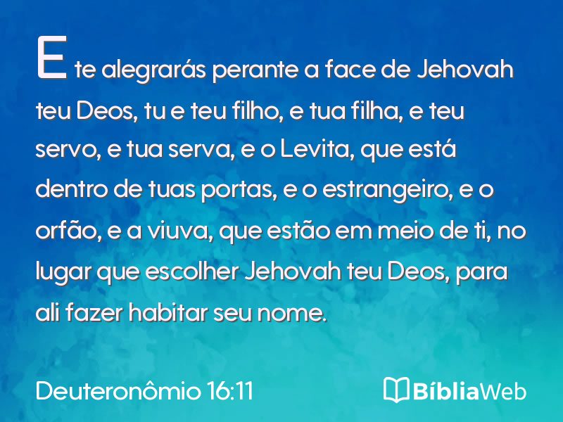 Deuteronômio 16:11 em imagem para compartilhar