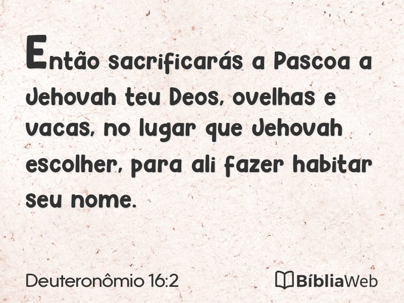Deuteronômio 16:2 em imagem para compartilhar