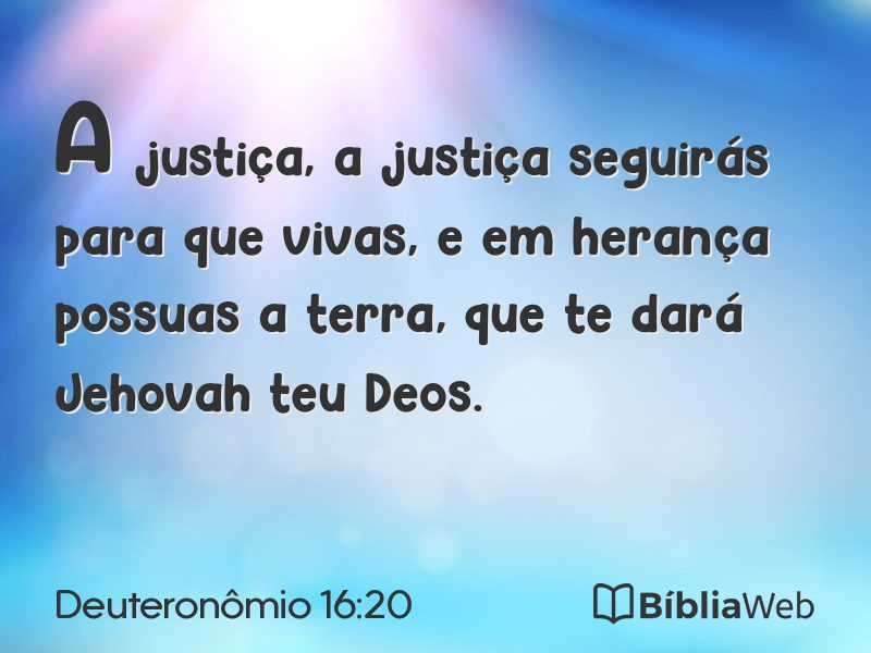 Deuteronômio 16:20 em imagem para compartilhar