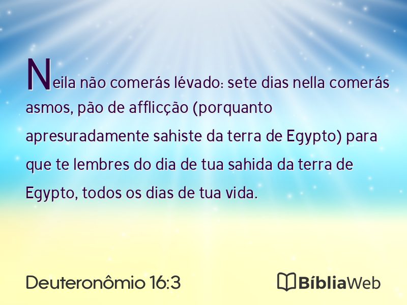 Deuteronômio 16:3 em imagem para compartilhar