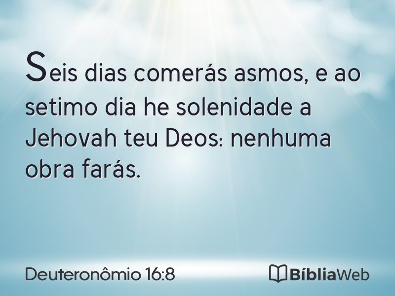 Deuteronômio 16:8 em imagem para compartilhar