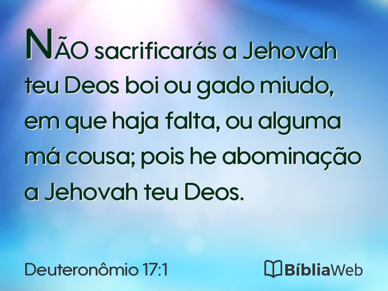 Deuteronômio 17:1 em imagem para compartilhar