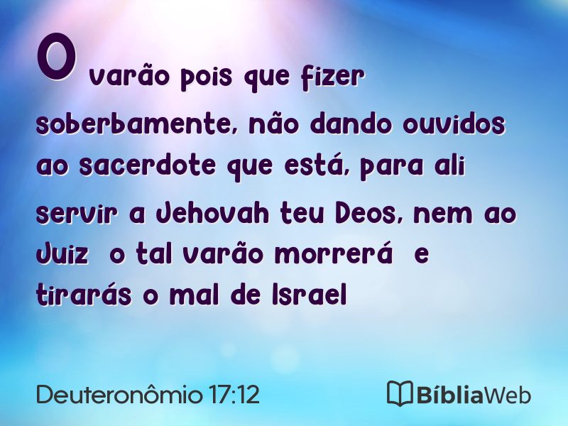 Deuteronômio 17:12 em imagem para compartilhar