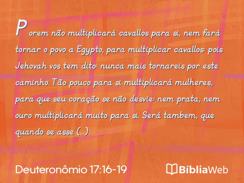 Deuteronômio 17:16-19 em imagem para compartilhar