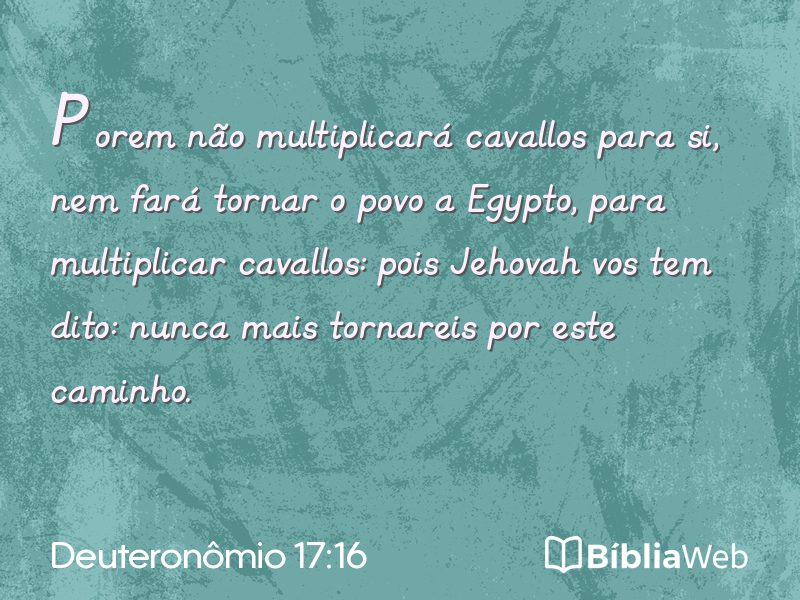 Deuteronômio 17:16 em imagem para compartilhar