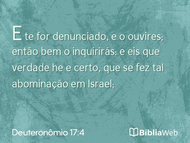 Deuteronômio 17:4 em imagem para compartilhar