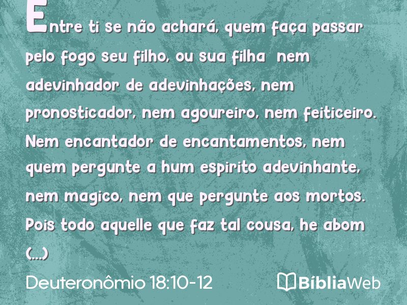 Deuteronômio 18:10-12 em imagem para compartilhar