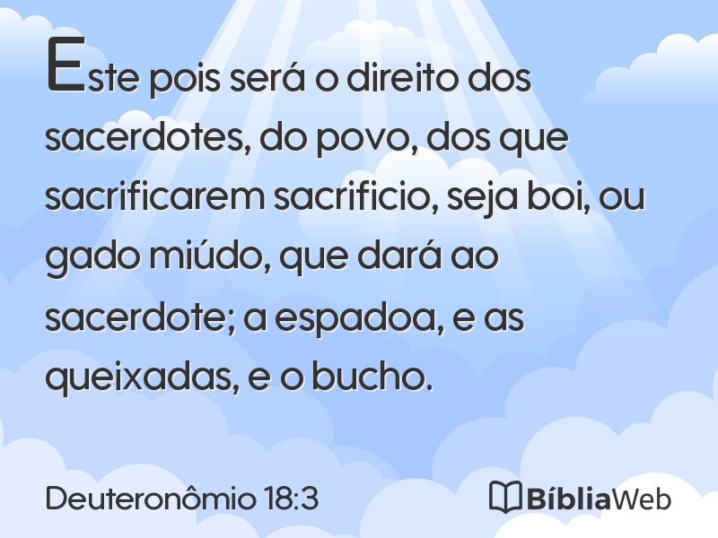 Deuteronômio 18:3 em imagem para compartilhar