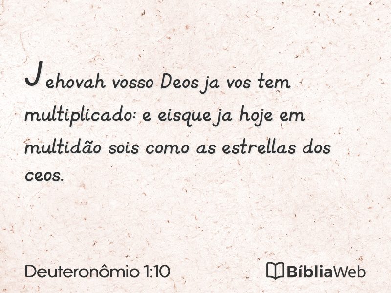 Deuteronômio 1:10 em imagem para compartilhar