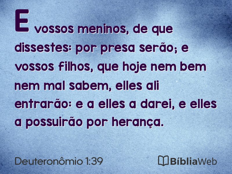Deuteronômio 1:39 em imagem para compartilhar