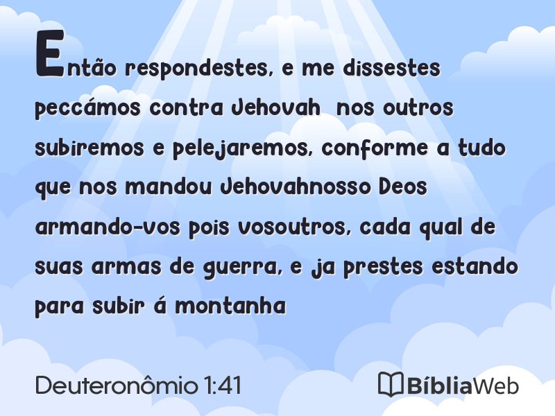 Deuteronômio 1:41 em imagem para compartilhar