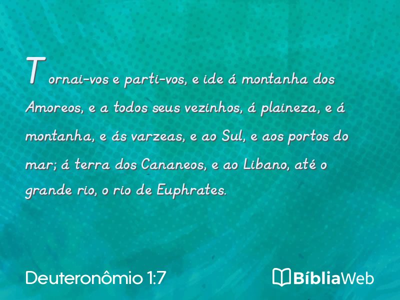 Deuteronômio 1:7 em imagem para compartilhar