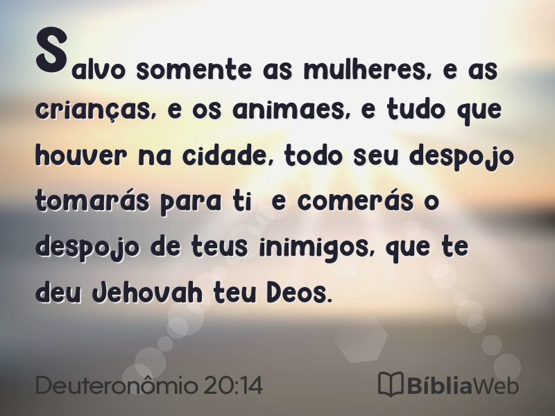 Deuteronômio 20:14 em imagem para compartilhar