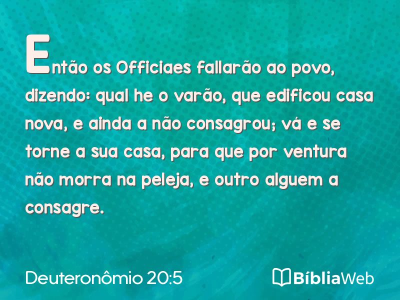 Deuteronômio 20:5 em imagem para compartilhar