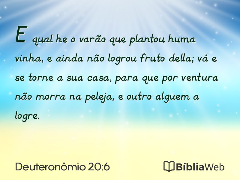 Deuteronômio 20:6 em imagem para compartilhar