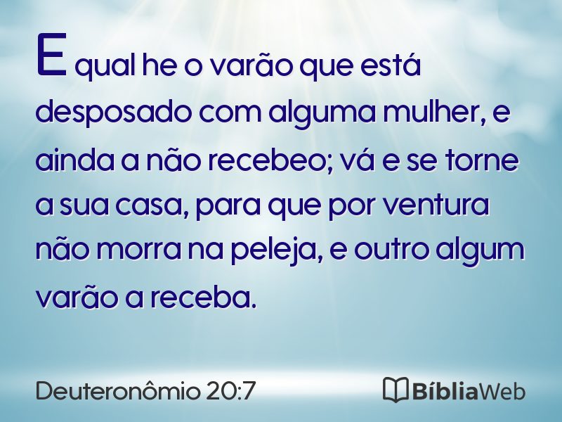Deuteronômio 20:7 em imagem para compartilhar