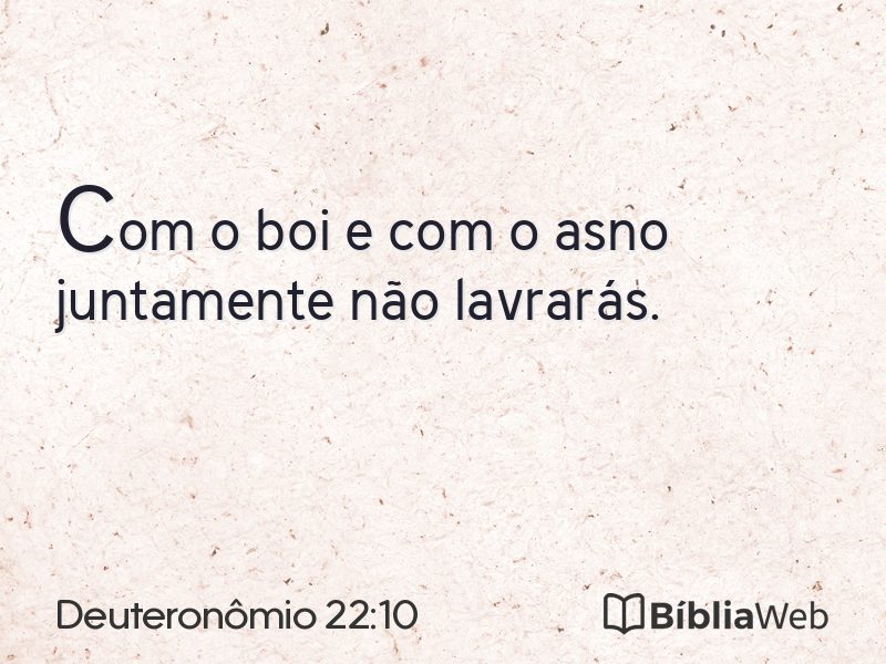 Deuteronômio 22:10 em imagem para compartilhar