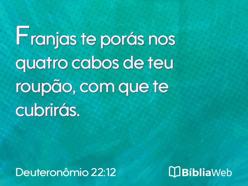 Deuteronômio 22:12 em imagem para compartilhar