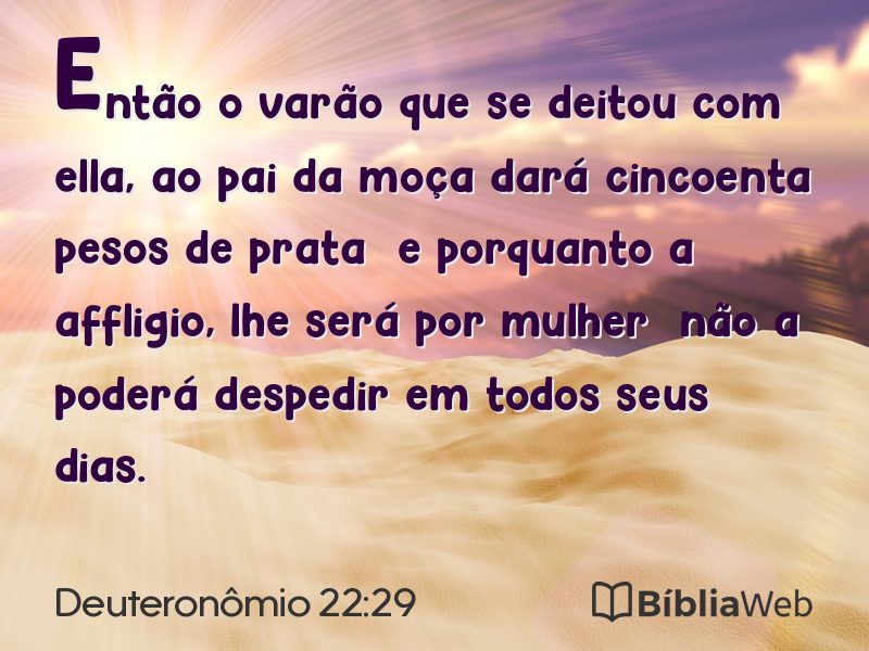 Deuteronômio 22:29 em imagem para compartilhar