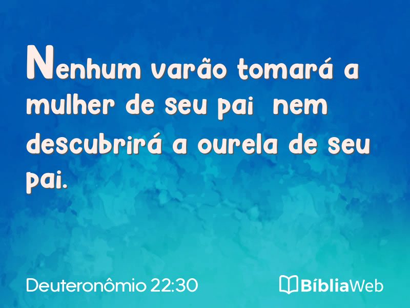 Deuteronômio 22:30 em imagem para compartilhar
